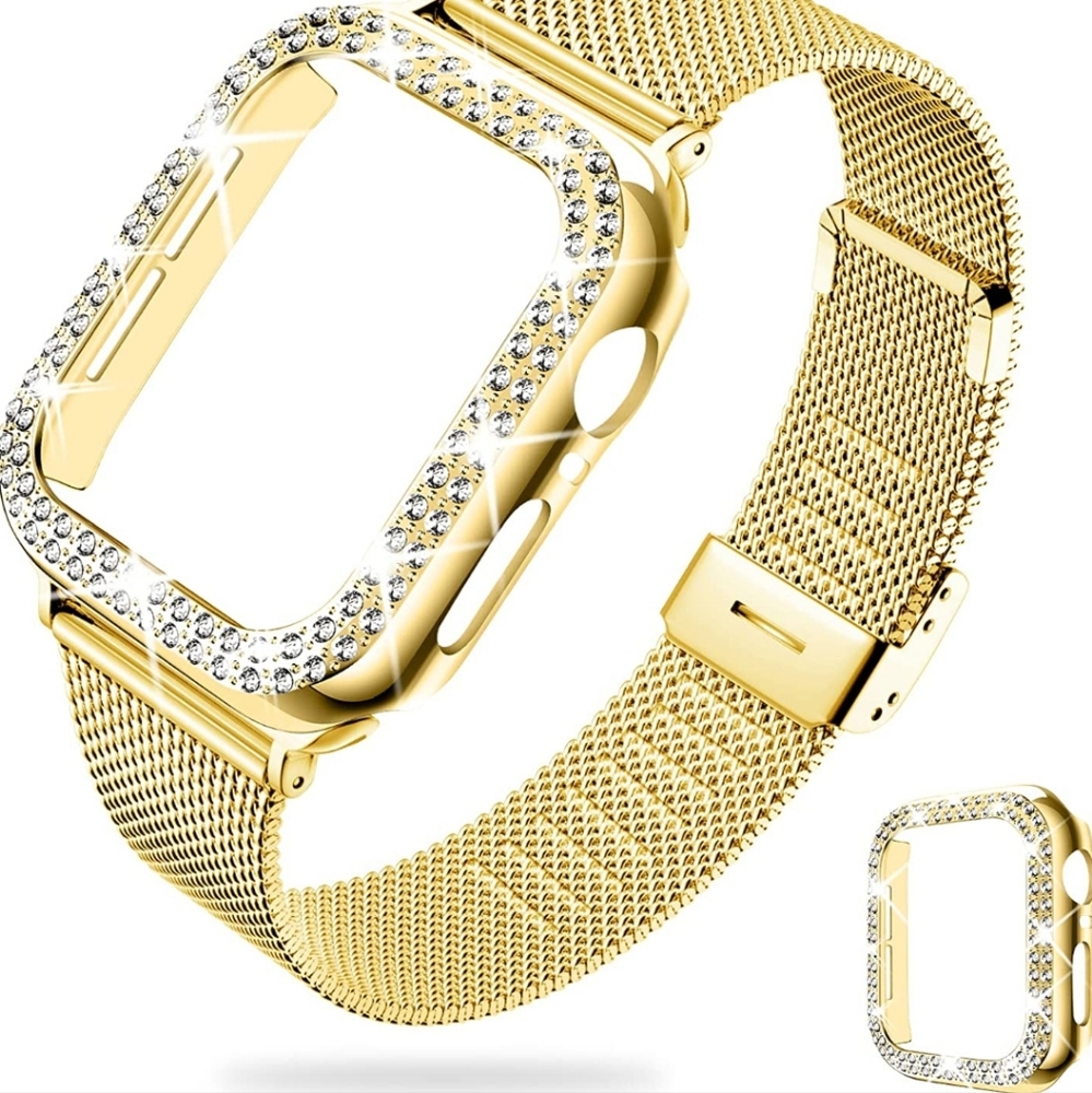 Stainless Steel Mesh Loop Strap Metal Wristband iWatch Series 8/7/6/5/4/3/2/1/SE